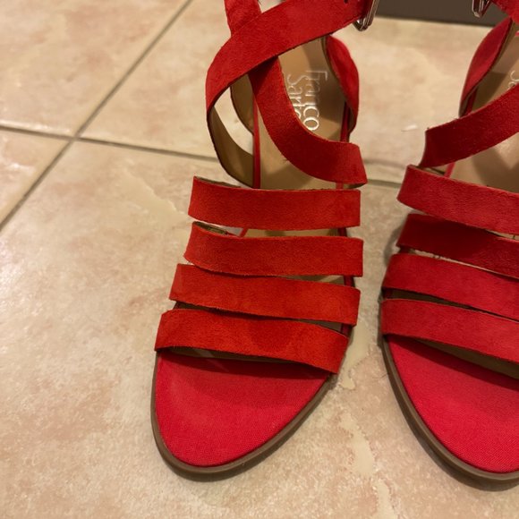 Franco Sarto Strappy Red Heels - Picture 6 of 7